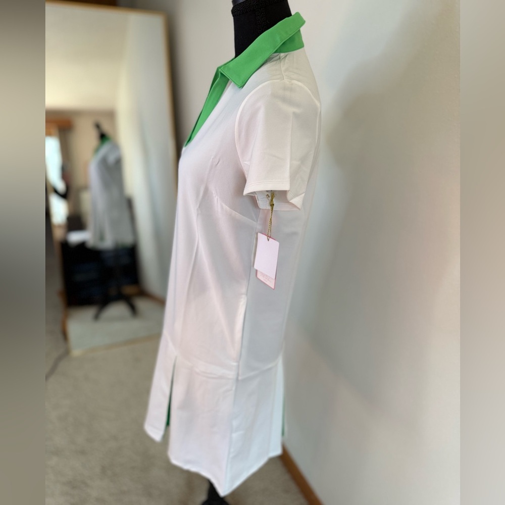 Stella Parker Sport Golf Dress XS White Green Tennis UPF 50 NWT - Picture 3 of 10